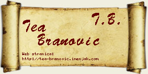 Tea Branović vizit kartica